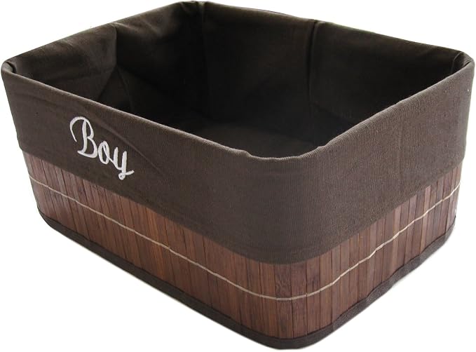 FixtureDisplays Laundry Hamper Bamboo Square Wicker Clothes Bin Basket Storage - Image 3
