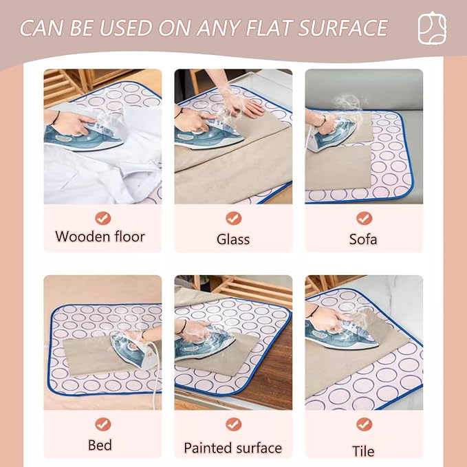 Portable Foldable Ironing Mat for Table Top Iron Pad for Countertop Thick - Image 3
