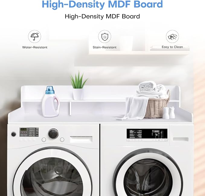 Washer Dryer Countertop with Shelf, Washer and Dryer Covers - Image 4