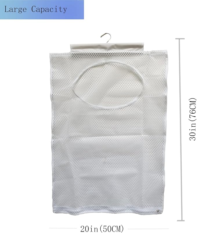 Hanging Mesh Laundry Hamper Large Dirty Clothes Bag, Can Be Used Behind The - Image 2