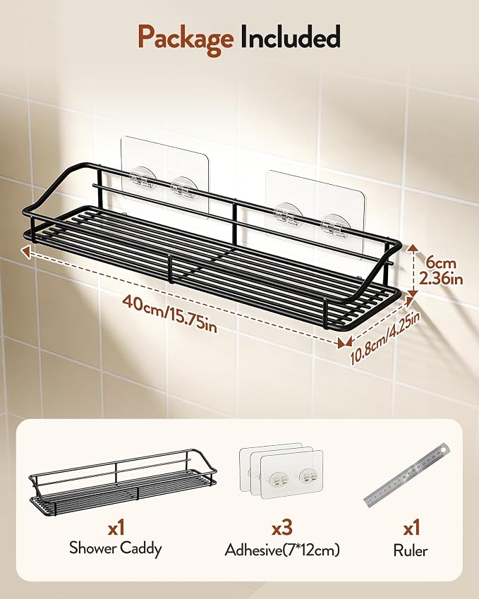 Orimade Adhesive Bathroom Shelf Organizer Shower Caddy Storage Basket Kitchen - Image 7