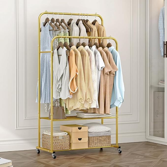 SUOERNUO Clothes Rack with Wheels Garment Rack - Image 3