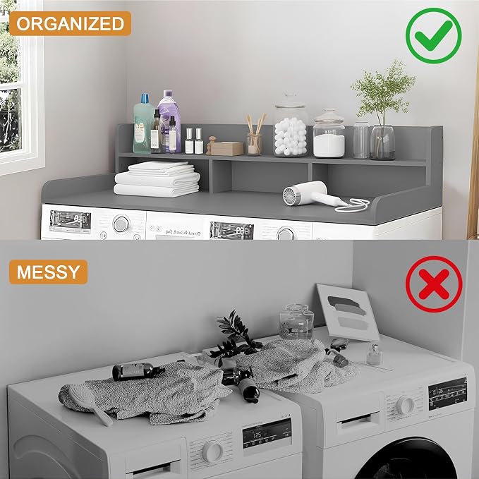 Washer Dryer Countertop with Shelf, 2-Tier Laundry Countertop Over Washer and - Image 4