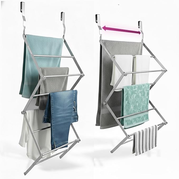 BLACK+DECKER Over The Door Expandable Telescopic Drying Rack, Clothes Organizer by BLACKDECKER