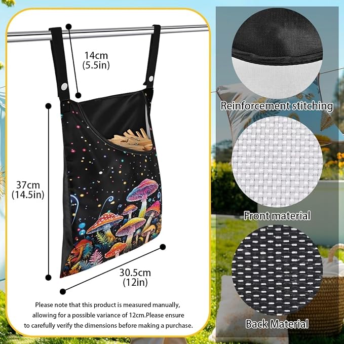 Big Mushroom Pin Collector Bag Dust-Proof Wall Hanging Organizer Large Capacity - Image 6
