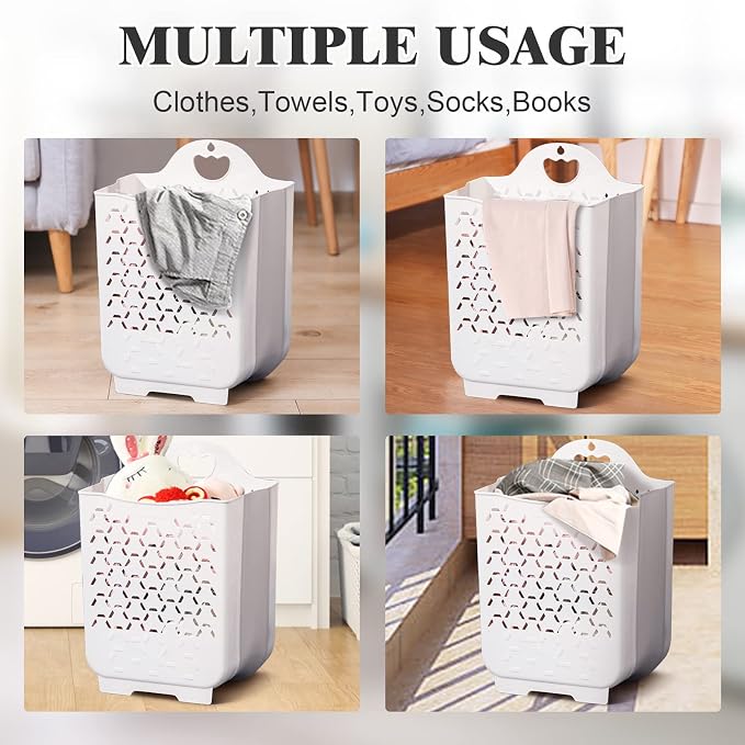 Laundry Basket Collapsible Laundry Hamper 2 Packs Clothes Hamper Portable Dirty - Image 3