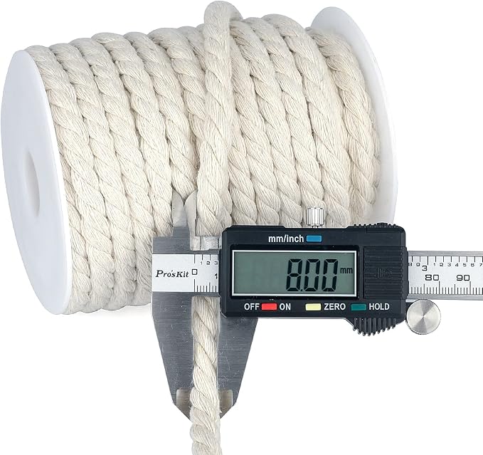 joycraft Macrame Cord, Off White Cotton Rope, 8mm x 21 Yard Natural White - Image 2