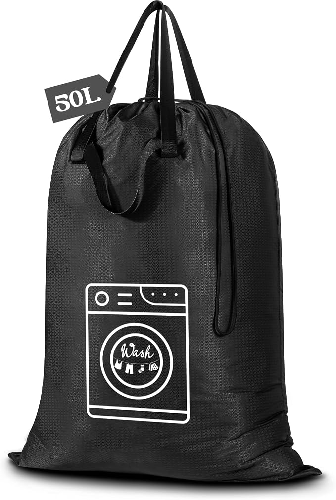 Heavy Duty Laundry Bag, Machine Washable Nylon, Splash-Resistant Dirty Clothes by MissBoy