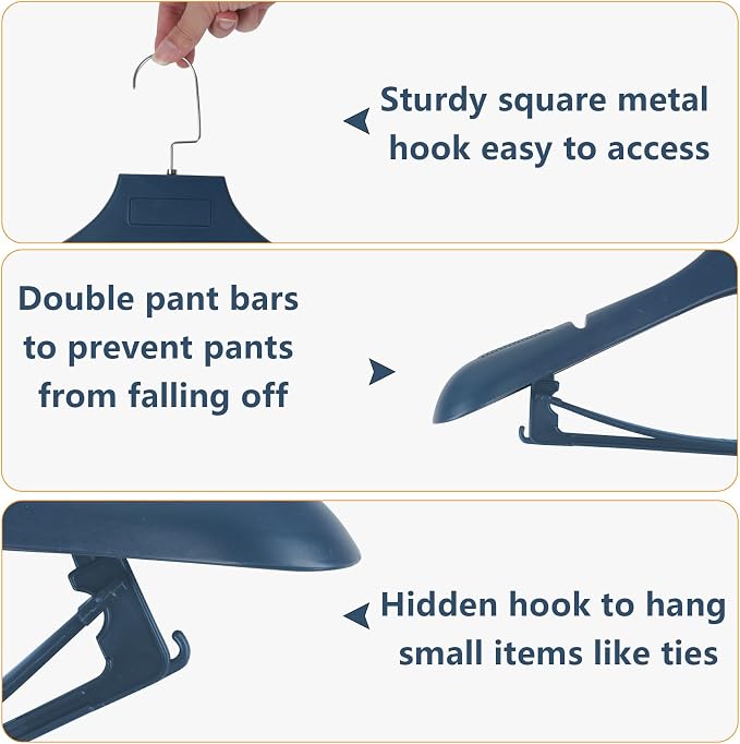 DEDU Plastic Extra Wide Shoulder Suit Hangers - Image 3