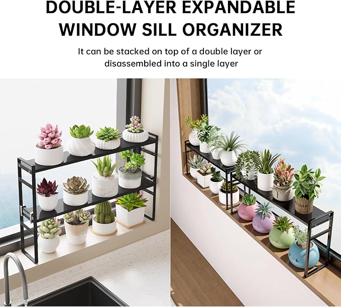 Stackable 2 Pack Expandable Narrow Tall Storage Shelf - Image 8