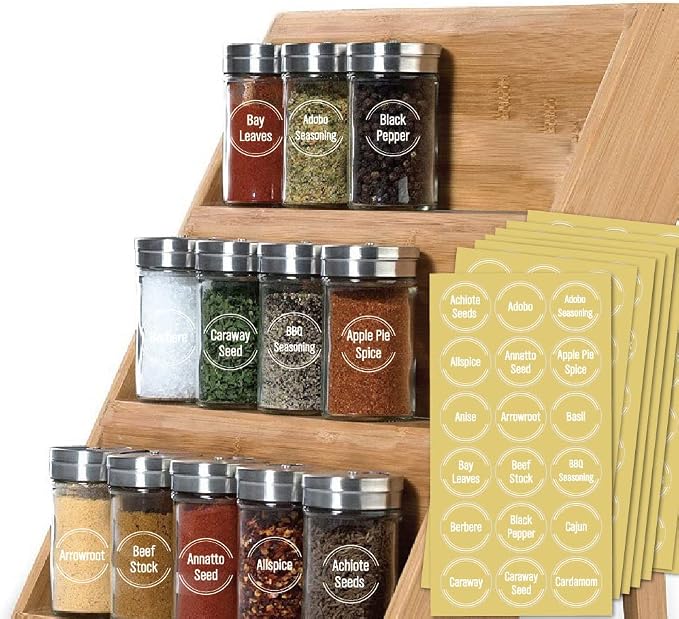 144 Pcs Transparent Spice Labels, Numbers - Image 5