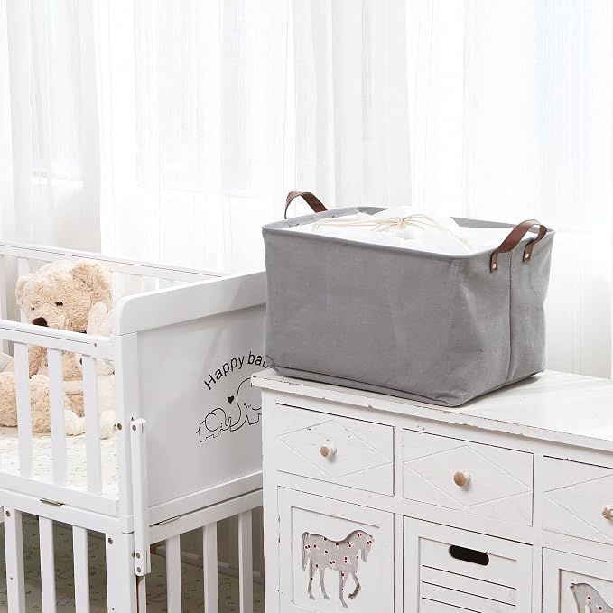 Hinwo 31L Large Storage Bins, Foldable Clothes Storage Baskets - Image 2