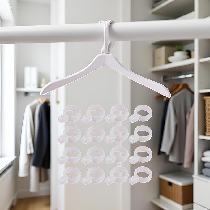 50Pcs White Plastic Windproof Hanger Hooks Clothes Hanger Buckle Clip Laundry - Image 4