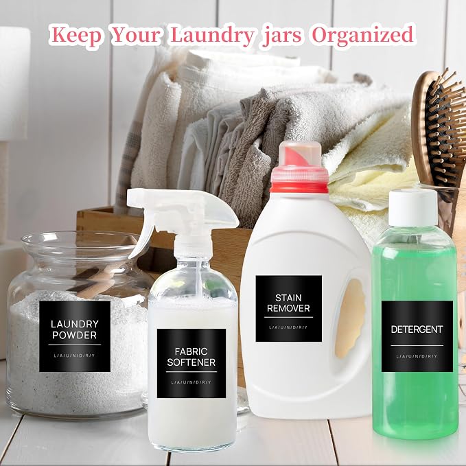 Laundry Labels for Jars, Removable Waterproof Labels for Laundry Containers - Image 7