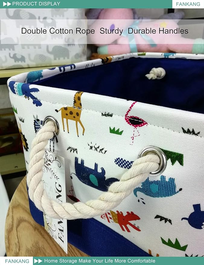 FANKANG Rectangular Laundry Basket Nursery Storage Fabric Storage Bin Storage - Image 4