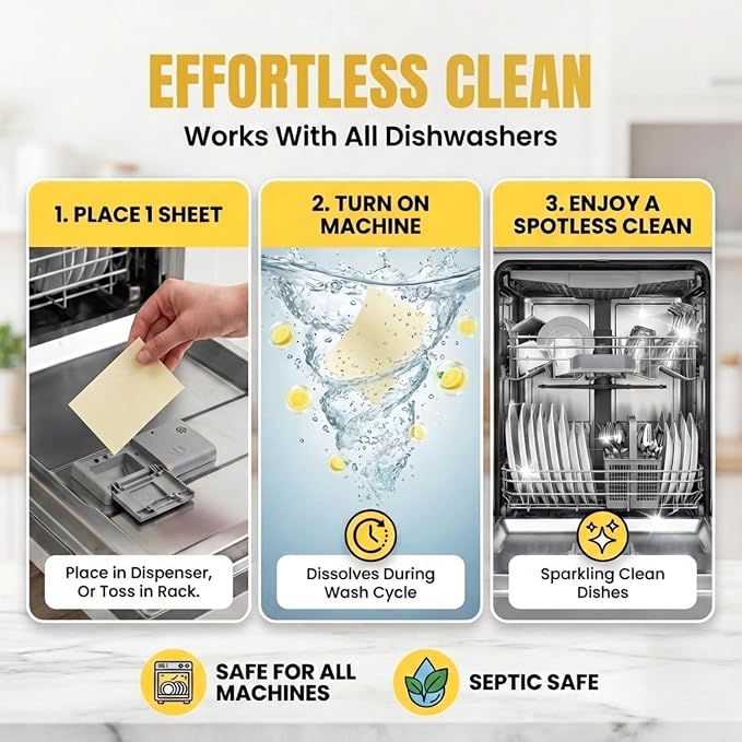 Lucent Globe Dishwasher Dishwashing Detergent Sheets, Dish Soap & Dishwasher - Image 2