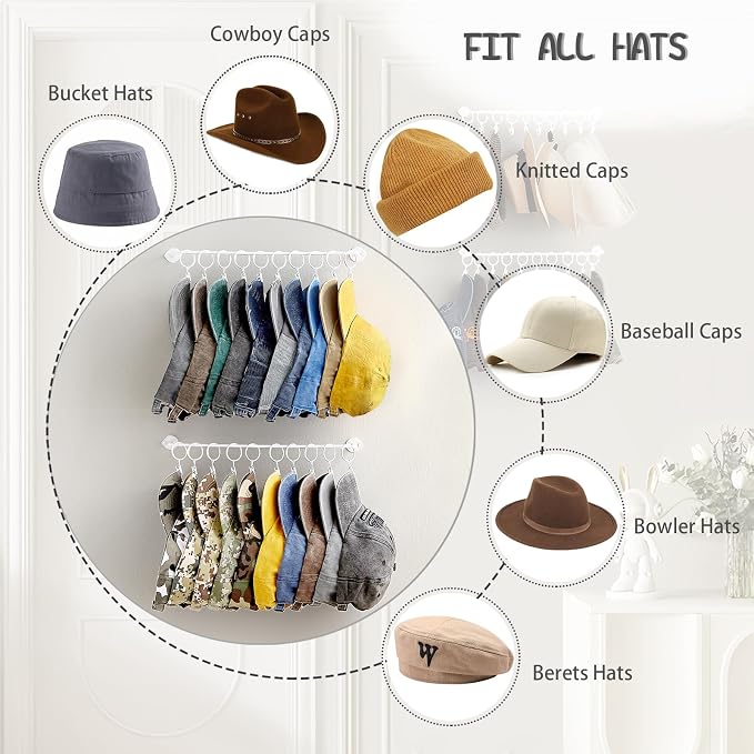 Hat Rack Wall Cap Organizer - Image 3