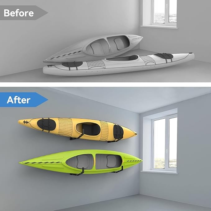 WALMANN Wall Mount Kayak Storage Rack, Kayak Hooks - Image 7