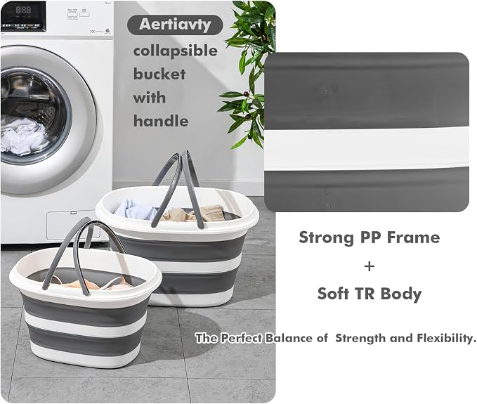 Collapsible Mop Bucket with Handles 4.2 Gallon Foldable Tub - Image 7