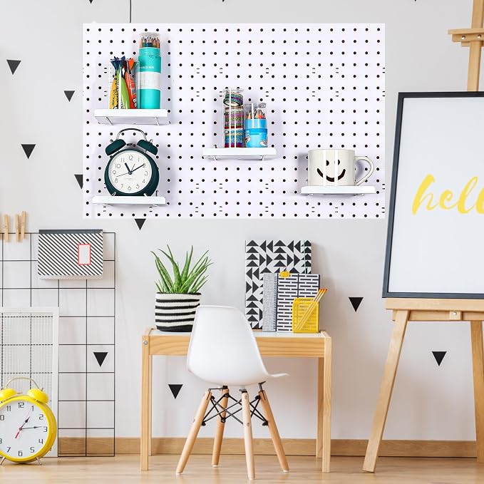 4 Pcs Pegboard Shelves Wall Organizer Brackets Pegboard Steel Tray Accessories - Image 4