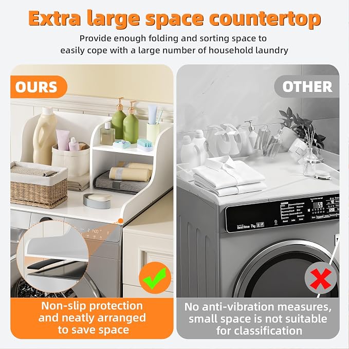 Laundry Countertop for Washer and Dryer, 2-Tier Washer Dryer Topper - Image 5
