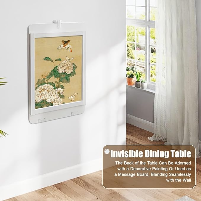 Folding Wall-Mounted Drop Leaf Table 35"×23" Space Saving Decorative Painting - Image 4
