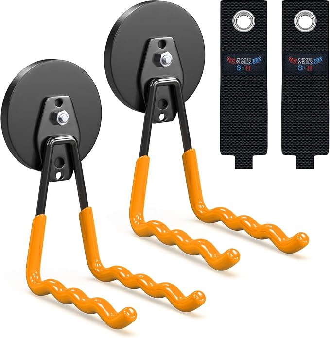 3-H Hook Magnets Heavy Duty 2 Large, 2 Small, J Shape Strong Magnetic Hooks by 3-H