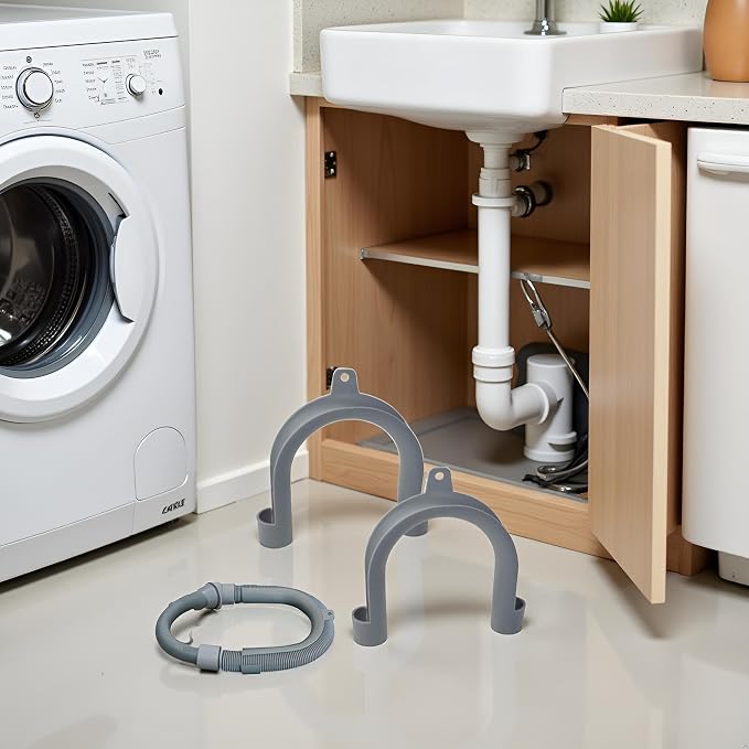 2Pcs Gray Clothes Washer Drain Hose Holder - Image 5
