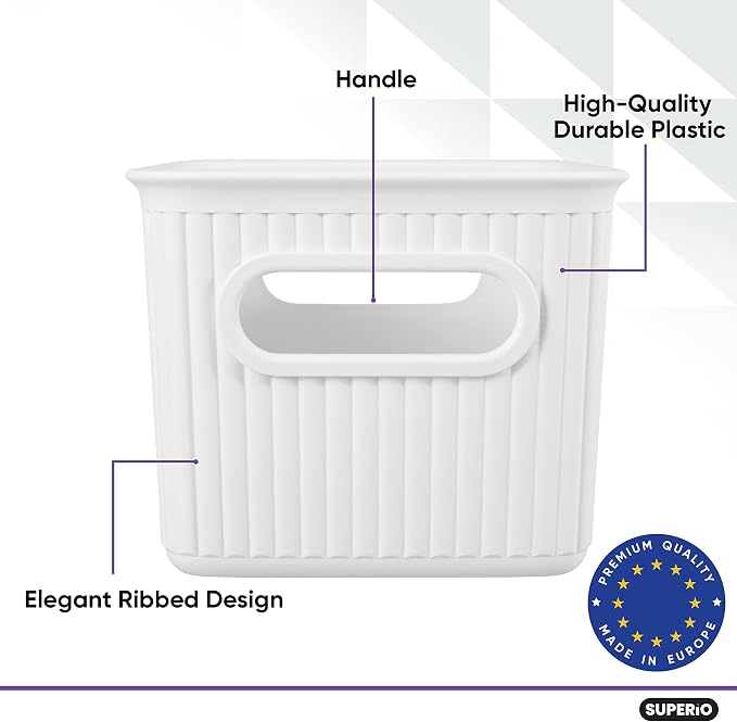 Superio Decorative Plastic Basket Open Home Storage Bins Organizer Baskets - Image 4