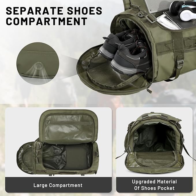 MIER Large Duffel Backpack Sports Gym Bag - Image 3