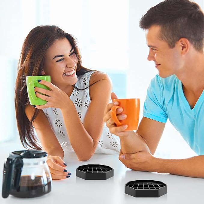 2 Pcs 4 Inch Drip Tray Coffee Countertop Tray Black Plastic Spill Octagon Drip - Image 7