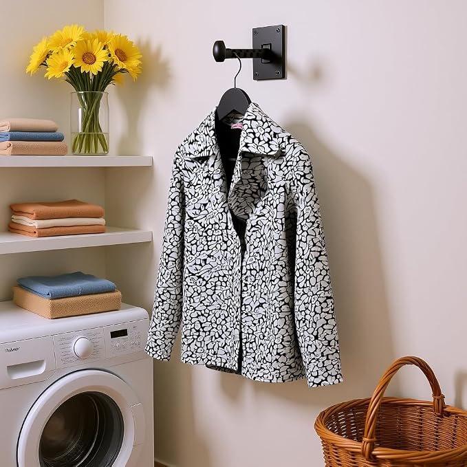 Rustic State Clout Cast Iron Clothes Hanger Folding Coat Rack Laundry Bar - Image 2