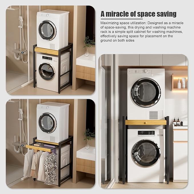 YOXIER Laundry Room Shelves & Drying Rack, Adjustable Over Washer Storage Shelf - Image 4