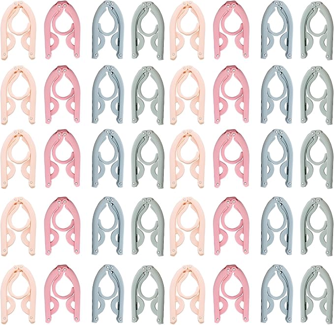 40 Pcs Set Multicolor Foldable Hangers, Compact Plastic Design, Plastic Hanger - Image 2