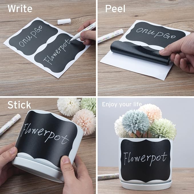 ONUPGO Large Chalkboard Labels, 4 x 6 Reusable Blackboard Stickers Waterproof - Image 4