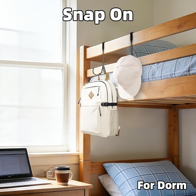 BAKON Metal Over The Door Hooks—2-Piece Set of Double Hook Organizer Hanger - Image 4