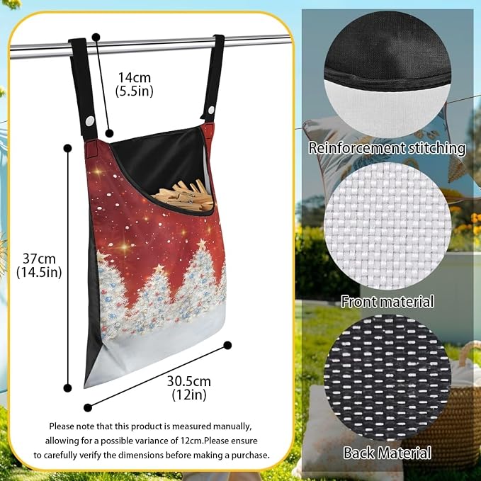 Christmas Tree Clothesline Peg Organizer Storage Bags Dust-Proof Clothes Pin - Image 6