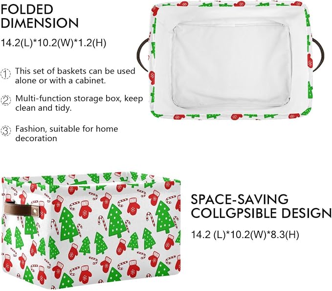 Christmas Tree and Gloves Storage Bin Storage Basket Dirty Clothes Sundries - Image 2