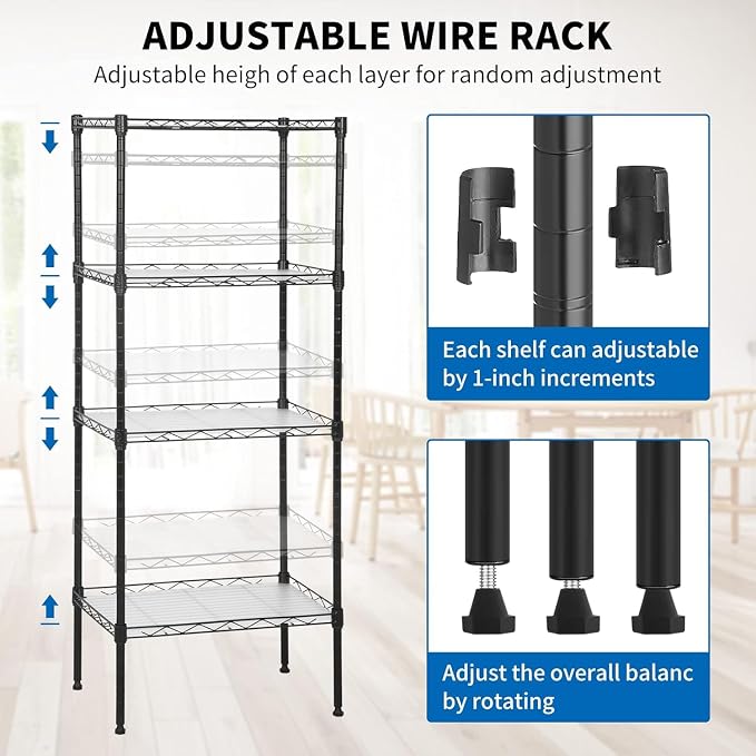 Meet perfect 4-Tier Wire Shelving Unit - Image 4