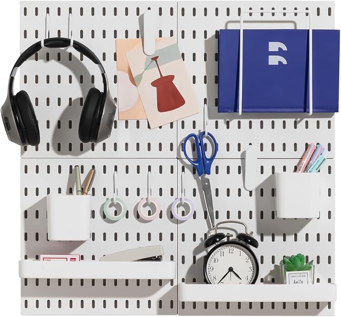 Keepo Peg Board Wall Organizer – Plastic Pegboard Panels, Modular Peg Board by Keepo