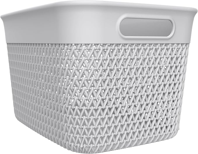 Life Story Large Storage Basket, Decorative Plastic Home Organizer, Lightweight by LifeStory