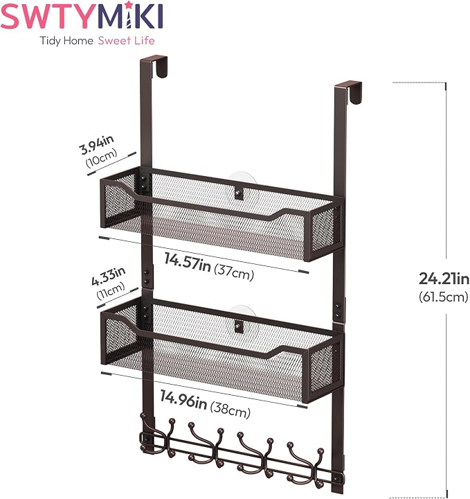 SWTYMIKI Over The Door Hooks Organizer - Image 3