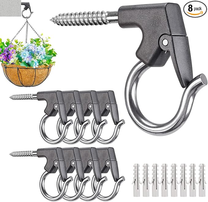 SELEWARE Windproof Wall Plant Bracket, Flower Baskets, Heavy Duty 100LB Capacity by SELEWARE