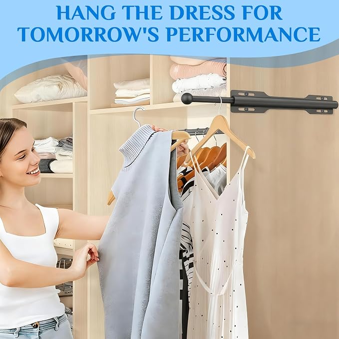 Valet Rod For Closet Pull Out, Standard Retractable closet rod organization rack - Image 5