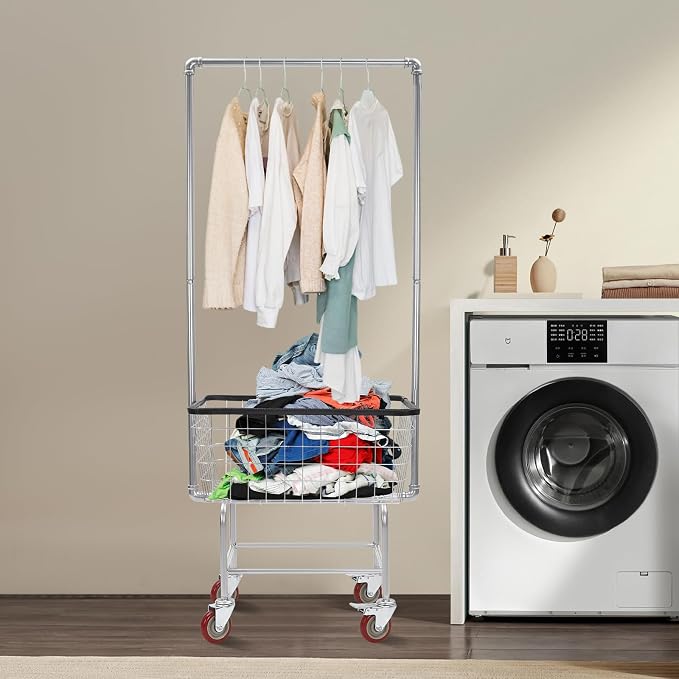 Wire Laundry, 110 lbs Heavy Duty Wire Laundry Cart - Image 5