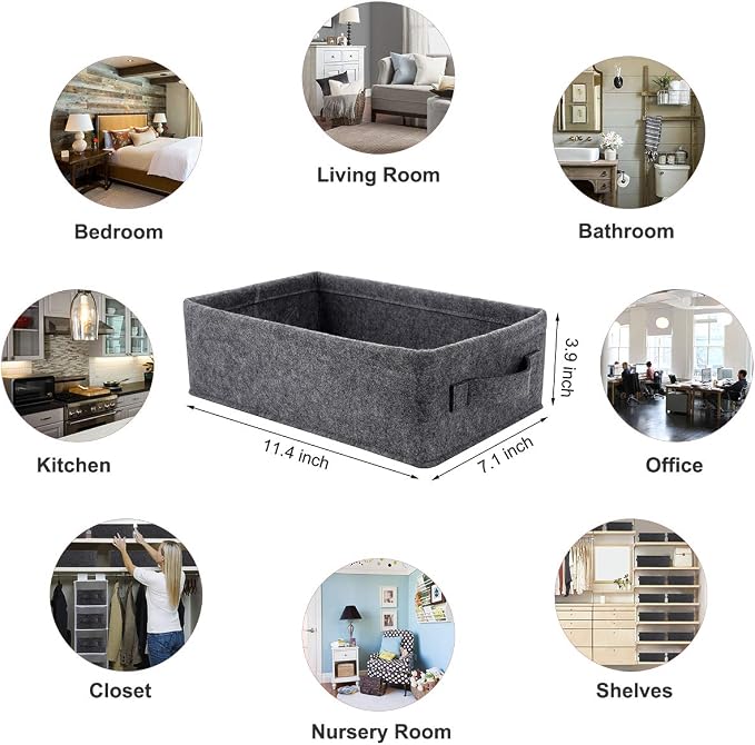 Small Storage Basket Modern Storage Baskets Felt Collapsible Baskets Storage - Image 4