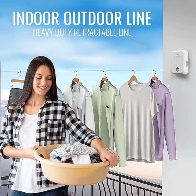 SmartSome Wall Mounted Retractable Clothesline – Heavy-Duty Indoor & Outdoor - Image 5