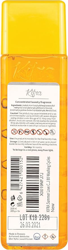 KIFRA SUMMER LOVE Concentrated Laundry Fragrance 6.76 Fl Oz 200ml 80 Washing - Image 2