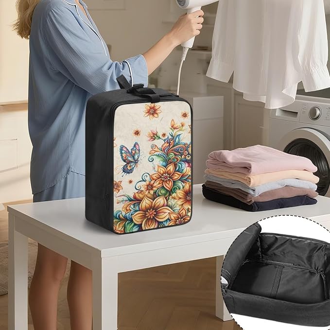 Butterfly Flower Steam Iron Storage Bag Foldable Portable Storage Case - Image 3