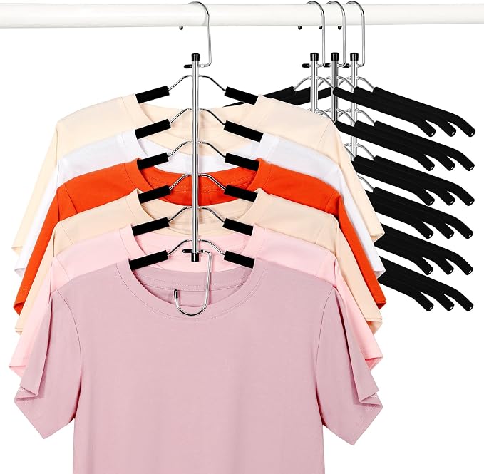 TOPIA HANGER Clothes Hanger Space Saving, 6 Tier Shirt Coat Hangers Space by TOPIAHANGER